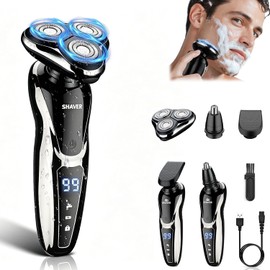 KIROGILY Rasuradoras para Hombre 3 en 1, Eléctrica Impermeable IPX7 | Rasuradoras para Hombre Recortadora de Barba y Vello Nasal con Carga USB, Ideal para Viajes, Hogar y Oficina