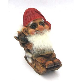 geschenke-trolle.de Ny Form Norway Leprechaun on Sleigh Christmas Figurine