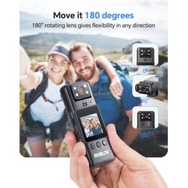 BOBLOV Body Camera with Video and Audio Recording 256G A23 Compact Bodycam up to 9 Hours Long Battery Life -360°Clips and Night Vision for Bike, Hiking, Walking Easy-to-Use