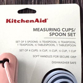 KitchenAid Measuring Cups Spoons Set Pink Lavender Cooking Baking Utensil
