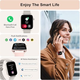 HXQHSTBG Smart Watch for Women with Calls, 1.85 Inch Men's Smart Watch with Sleep Monitor, 120+ Sports Digital Watch with Pedometer for Android iOS, IP68 (Grey)