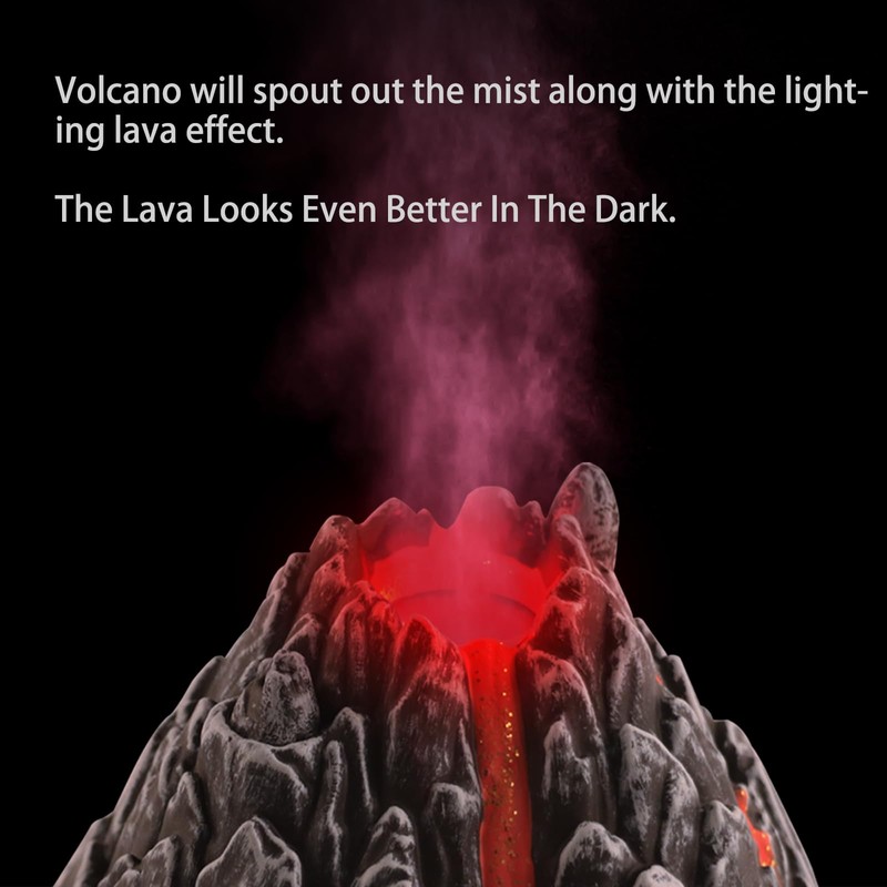 DINOBROS Volcano Toy for Kids 3-5, Mist-spouting Volcano Model with