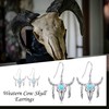 VENACOLY Western Earrings 925 Sterling Silver Cow Skull Turquoise Earrings