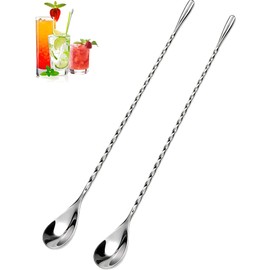 Goldelith Bar Spoon Set 10 Inch Stainless Steel Cocktail Mixing Spoon 2Pack
