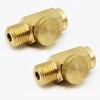 2pcs Brass In-Line Air Flow Regulator Adjustable 1/4" NPT Male