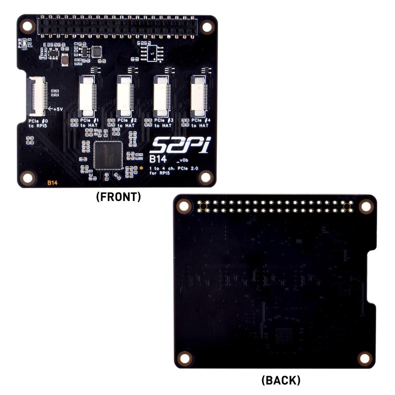 GeeekPi Quad FPC PCIe HAT for Raspberry Pi 5, B14