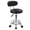 KKTONER PU Leather Modern Rolling Stool with Low Back Height
