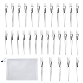 Pack of 30 Brushes for Applying Face Masks and 1 Piece White Storage Bag, Makeup Brushes, Multifunctional Beauty Tools, Skin Care Tools, Portable Skin Care Products