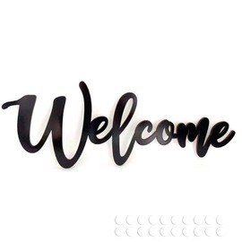 Welcome Sign for Front Door, Black Wooden Signs Welcome Wall Decor, Rustic Home Gallery Wall Decorations