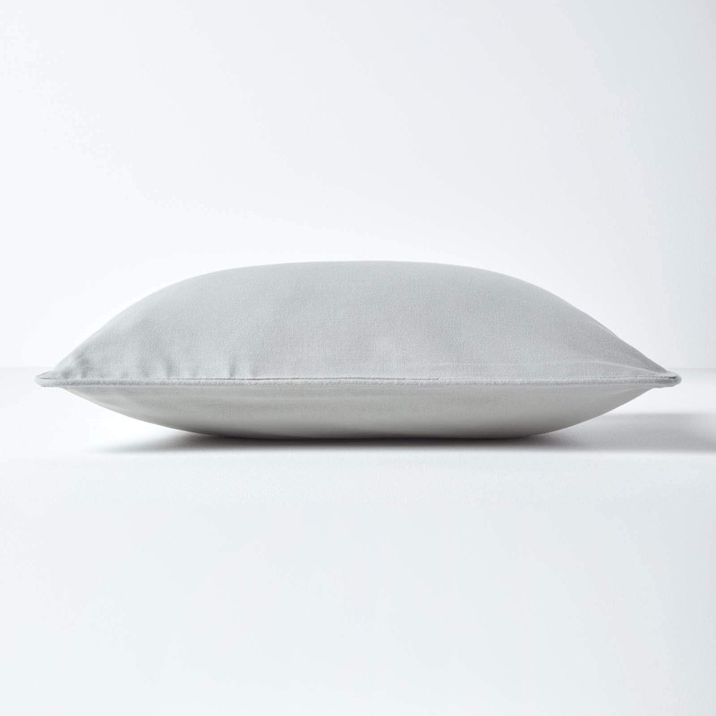 HOMESCAPES - 100% Cotton Plain Grey Cushion Cover- 30 x