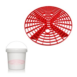 BWBWND Car Wash Bucket Insert, Dirt Guard Insert Automotive Washing Grit Trap, Vehicle Detailing Cleaning Bucket Filter fit for 12 Inch Diameter or 3-5 Gallon Buckets, Car Accessories (Red)