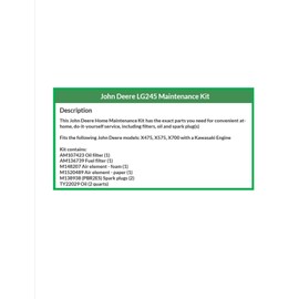 John Deere Maintenance Kit for X475, X575, X700 with Kawasaki Engine, Filter, Air Element, Spark Plugs, Oil LG245