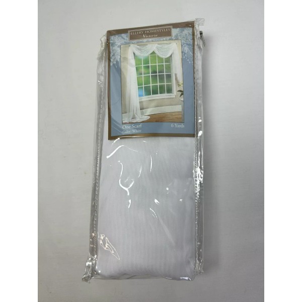 Ellery Homestyles Victoria One Scarf White 6 Yards 100% Polyester
