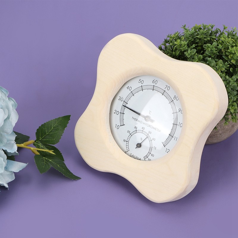 Sauna Room 2 In-1 Wood Thermo Hygrometer Thermometer Hygrometer Steam