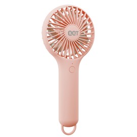 QQT Mini Handheld Fan, Small Personal Fan with 3 Speeds, Portable Battery Operated, USB Rechargeable Makeup Eyelash Dryer, Strong Airflow for Travel, Office, Outdoor, Women, Men, and Kids(Pink)