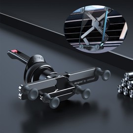 OATSBASF Kfz-Handyhalterung, Freisprecheinrichtung, Schwerkraft-Lüftungsschlitz-Autohalterung, geeignet für Handys unter 7 Zoll (X03-Schwarz)