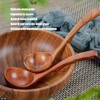 Wooden Soup Spoon Natural Texture Cooking Spoon Long Handle Wooden