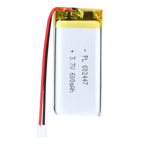 AKZYTUE 3.7V 600mAh 602447 Lipo Battery Rechargeable Lithium Polymer ion Battery Pack with JST Connector