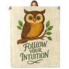mrfwo Wise Owl Blanket, Soft Flannel Follow Your Intuition Throw