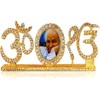 GURU JI Swaroop Brass Stonework Idol with Golden Studded Om