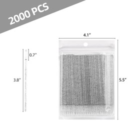 Tbestmax 2000 Pcs Micro Applicator Brush, Crystal Micro Swabs, Disposable Eye Lashes Mascara Wands for Eyelash Extension - Black