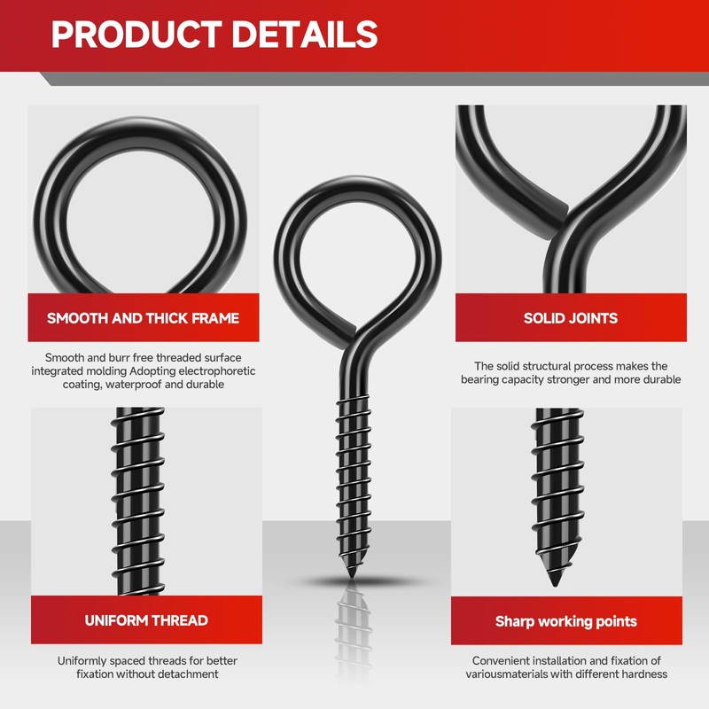 3.3 inch Eye Bolts - 20 Pcs Eyes Hooks Screw