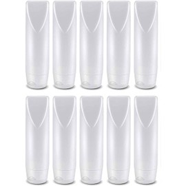 Voarge 10 x 30 ml plastic travel bottles set, bottle refillable cosmetic containers with flip caps for shampoo, conditioner, lotion, toiletries