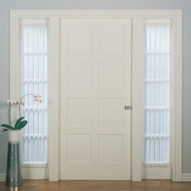 No. 918 Emily Sheer Voile Rod Pocket Door Sidelight Curtain Panel, 28" x 72", White