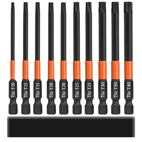 Saipor Torx Bit Set, 100 mm Length, Magnetic 1/4 Inch