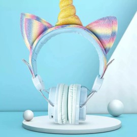 Maíz 4x3 Audifonos Bluetooth Inalambric Radio Fm Kawaii Unicornio