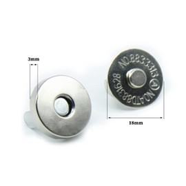 20 Set Magnetic Snaps, Purse Magnetic Bag Fastener Clasp Replacement Kit for Sewing, DIY Craft, Purses, Bags, Clothes, Leather (Silver 18MM)