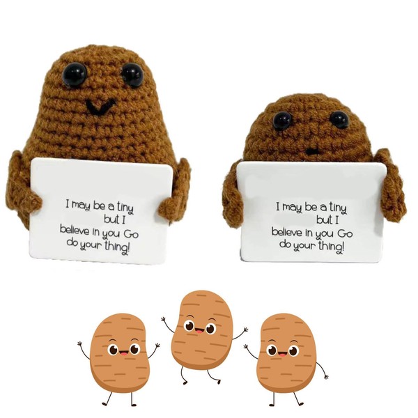 HHZZXCDH 2 Funny Positive Potato, Mini Plush Figures, Funny Doll, Funny Gifts, Farewell Gift, Colleagues, Gifts for Women, Hug Birthday Gift, Party Decoration