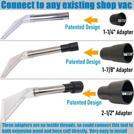 Happy Tree Universal Fit All Shop Vacs with 2-1/2"&1-7/8"&1-1/4" Adapters, Large & Small Clear Extractor Accessory for Upholstery & Carpet Cleaning and Car Detailing, Shop Vac Extraction Attachment