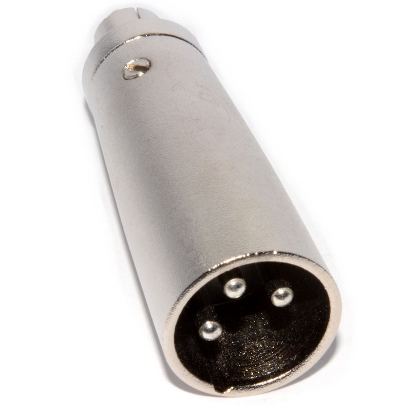Nickel 3 Pin XLR Male to RCA Phono Plug Adapter