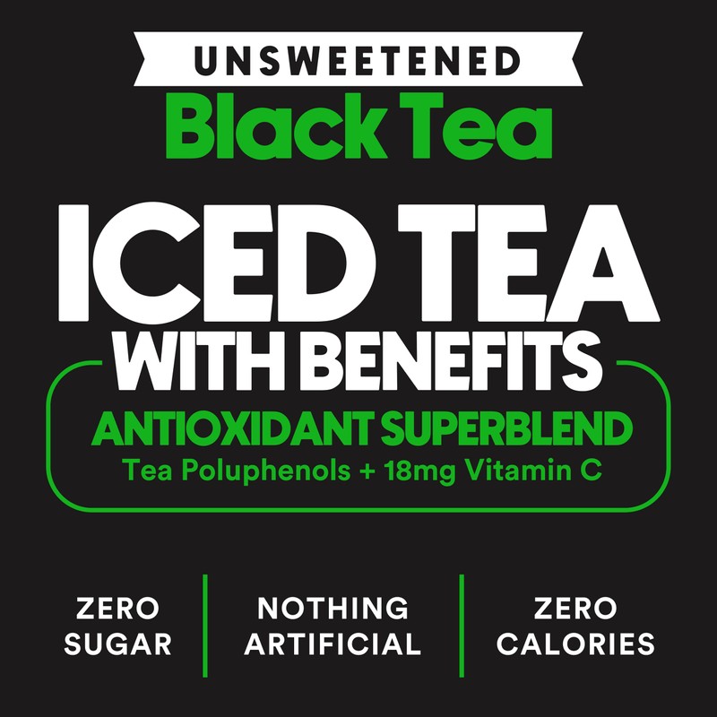 Ryl Iced Tea, Unsweetened Black Tea, Antioxidant Superblend, Zero Sugar,