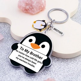 Uerifr Best Brother Gifts from Sister Birthday Gifts for Brother Adult Acrylic Keychain Gift for Brothers Sibling Big Brothers Gift for Christmas Stocking Stuffers for Men