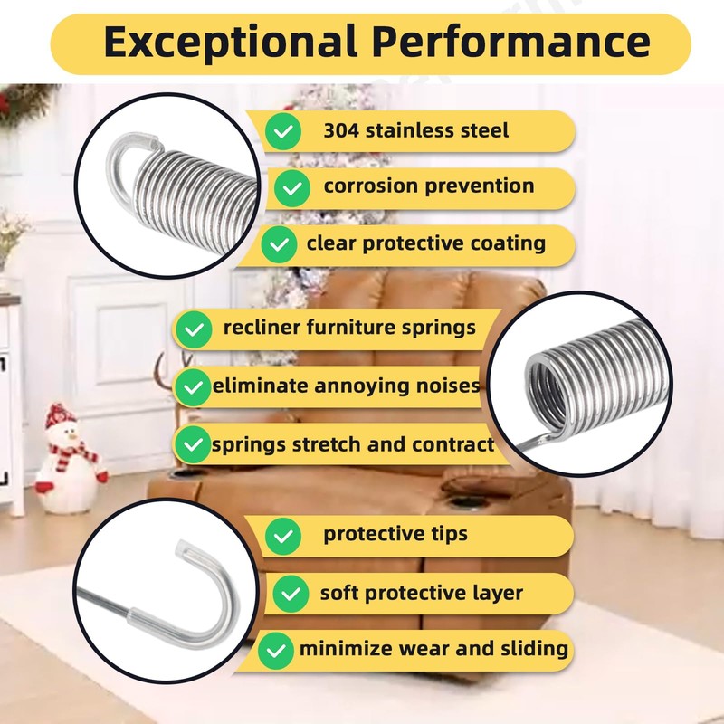 Dewuyanse 7 Inch Recliner Springs Replacement, Stainless Steel, Couch Spring