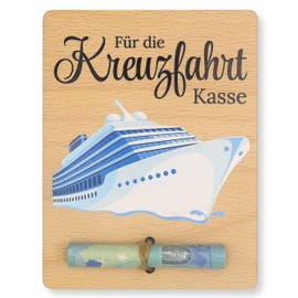 ZUKLA Packaging for Money Gift Travel 13 x 10 cm – Gifts for Travellers – Money Gift Ship Trip Colourful Print – Travel Fund for Cruise – Travel Voucher Gift Packaging