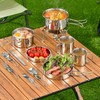 ChiiGe Stainless Steel Camping Cookware Set - Portable Outdoor Dining