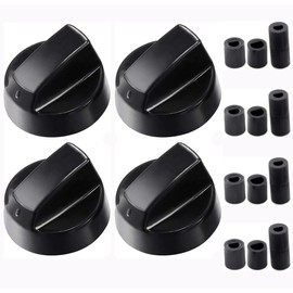 Bessy shop 4 Pcs Universal Gas Hob Knobs 42mm Control Stove Knobs with 12 Adaptors, Replacement Cooker Knobs for Ovens, Air Fryers & Kitchen Cooktops (Multi-Brand Compatible)