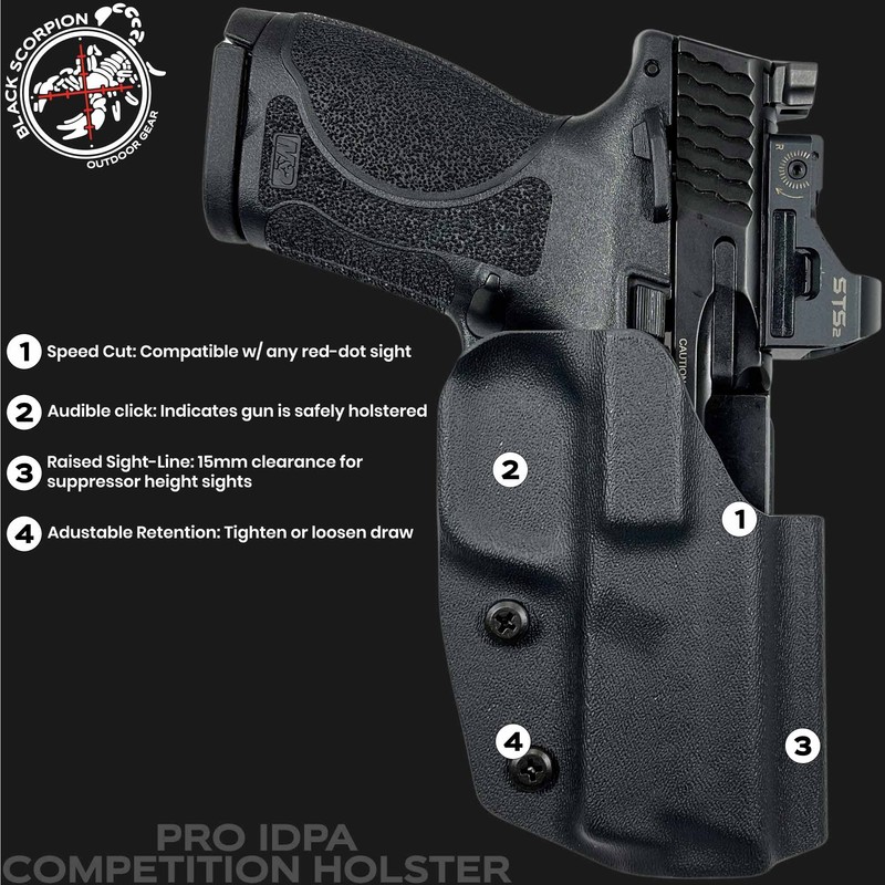 Pro IDPA Competition Holster fits FN Reflex (Right-Hand Draw, Black)