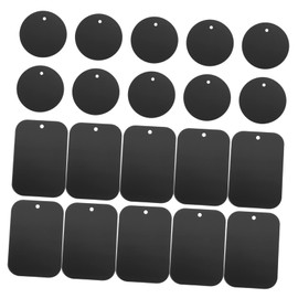 WOONEKY 20Pcs Metal Plates for Phone Magnet Black Stainless Iron Magnet Plates for Car Mount Holder Square Round Compatible with GPS Tablets and Phones