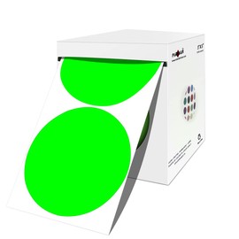 PARLAIM 3 Inch Color Coding Dot Stickers, 500 per Dispenser Box Color Coded Circle Label, Fluorescent Green Inventory Large Stickers