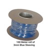 3mm Blue Cable Sleeving, 100 Metre Roll