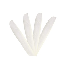 HNZMDY 50 Pcs Archery Arrow Fletching Spiral Wrap Full Length Arrow Feather 7~10" Right Wing and Left Wing for Flu Flu Arrows (Right Wing, White)