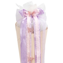 Dzpuhuojz Bow School Cone, Sugar Cone Girl, School Cone Bow for Girls Boys Decoration First Day of School Decoration, Ready Tied Approx. 60 x 20 cm (Style 7)