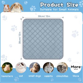 HOBBTREE 6 Packs Washable Guinea Pig Cage Liners, Waterproof Guinea Pig Pee Pads Reusable Absorbent Bedding Anti Slip Mats for Small Animals Bunny Rabbit Hamster (12 x 12in)