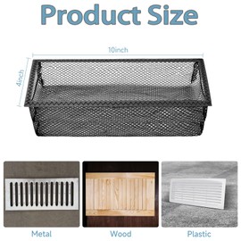 5 Pack Floor Register Cover Trap, 4 x 10 Inch Floor Vent Covers for Home Floor, Floor Vent Mesh Filters Net for Home Air Vent Filters to Catches Hair, Food, Pet Hair and Debris (Black)