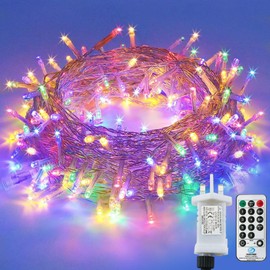 LITYBY Christmas Tree Lights,12M 120LED Fairy Lights for Bedroom,8 Modes Plug in Fairy Light with Remote Control,Indoor/Outdoor String Lights for Bedroom Party Xmas Decorations(Multi-Coloured)