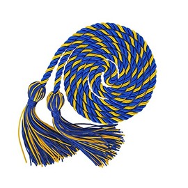 SAMDEEMI Single Color Graduation Honor Cord with Tassel 68" Long for Bachelor Gown for Graduation Students, Royal and Gold